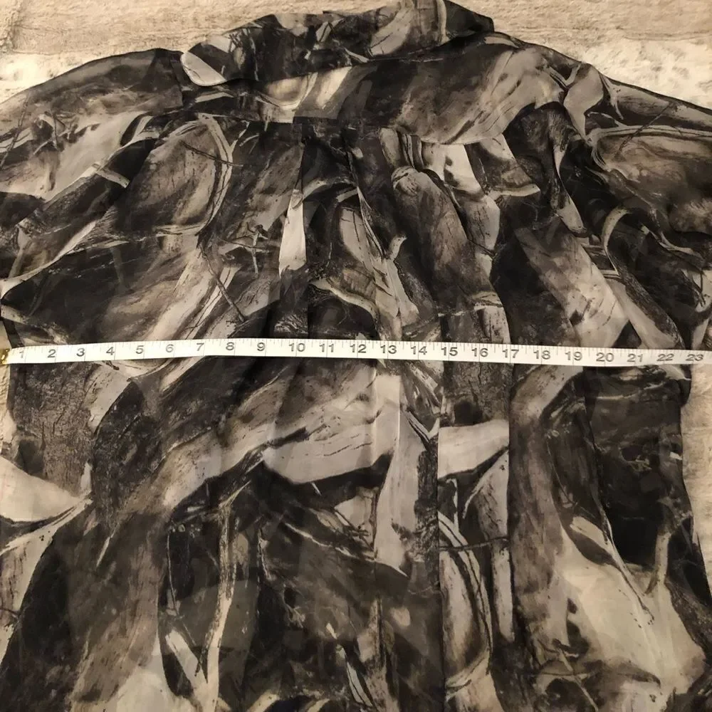 𝅺: : ROBERT RODRIGUEZ Sheer Short Sleeve Tunic or Dress Style Long Blouse : : - Picture 3 of 14